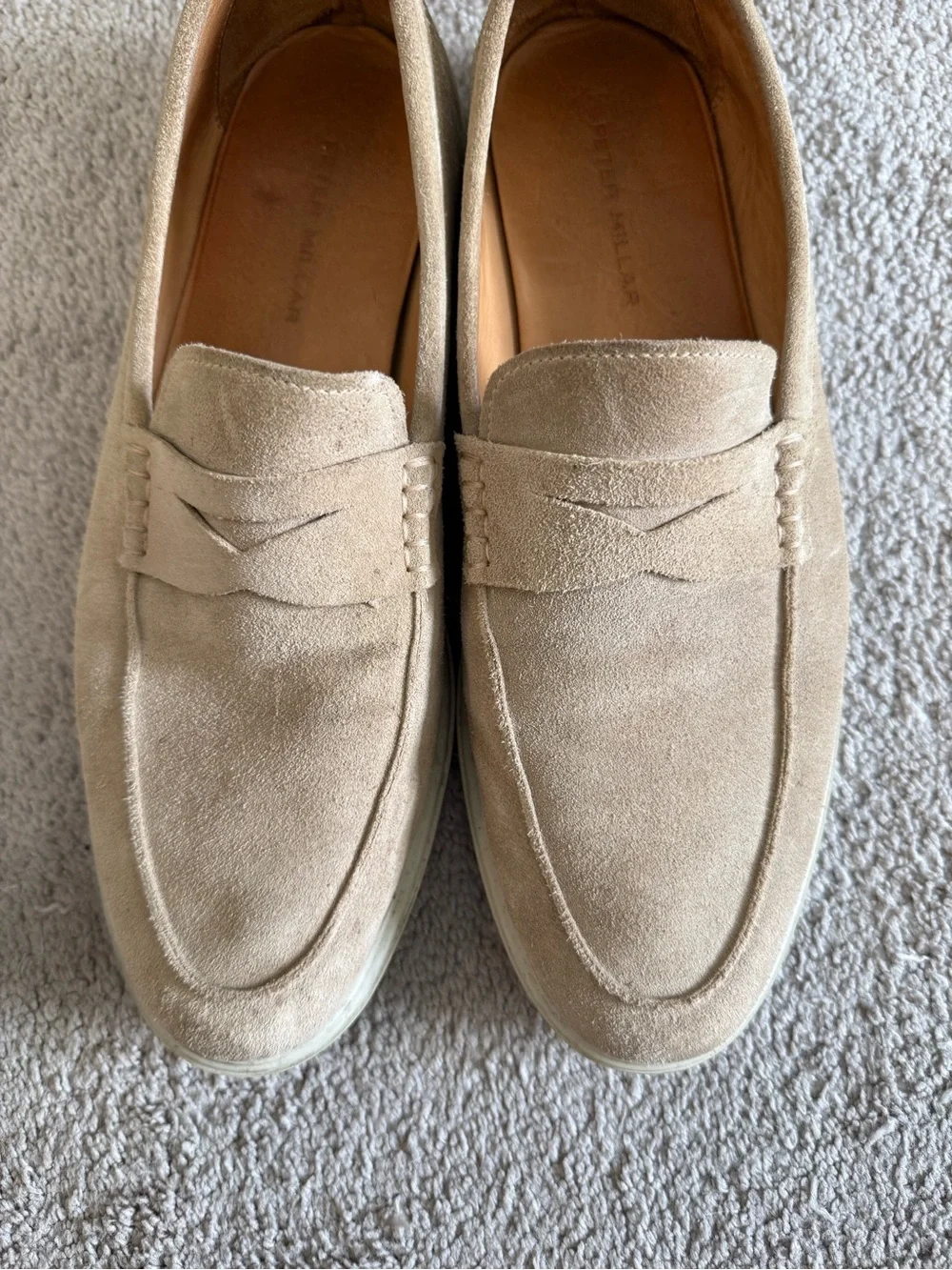 Suitsupply Beige Suede Penny Loafers